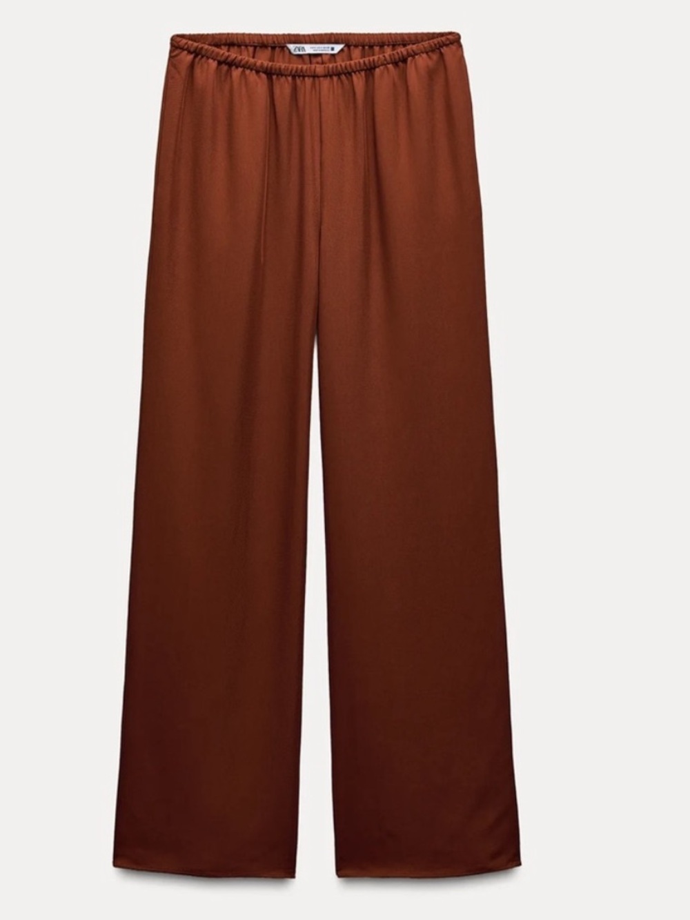 New Zara Terracotta Flowy Elastic Waist Pants